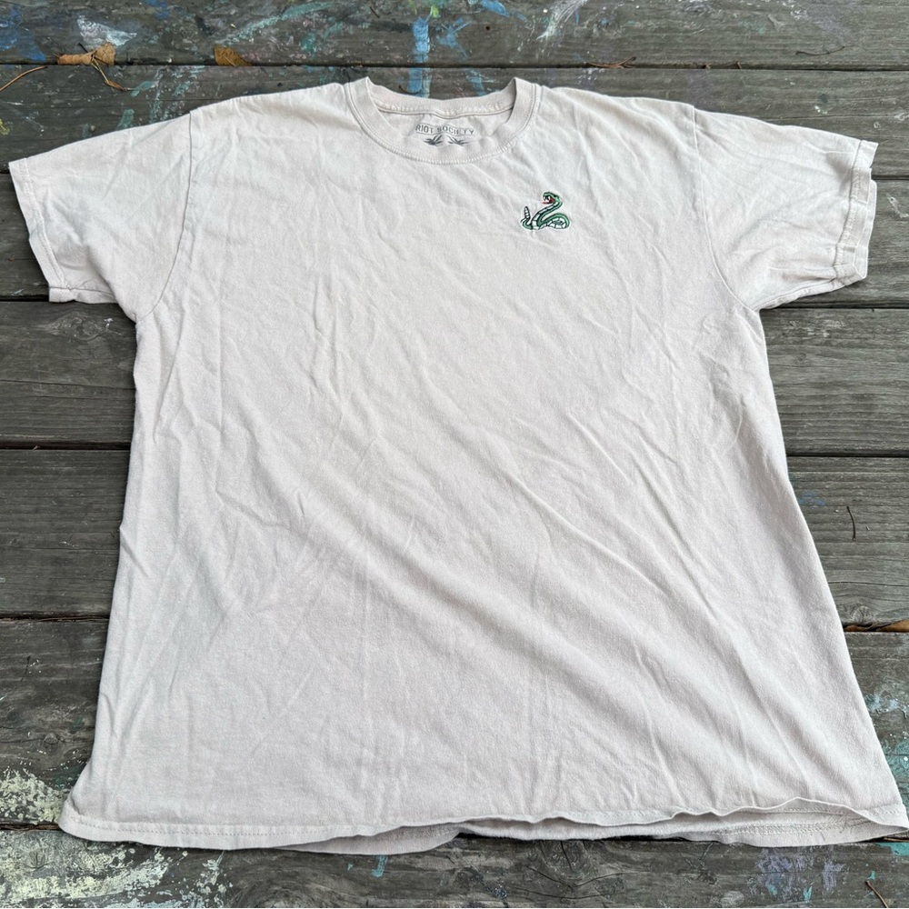 Riot Society Cream/Light Tan Short Sleeve Tee